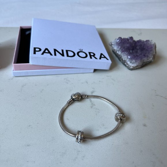 Pandora Clear Sparkling Clips x2 - Picture 3 of 11